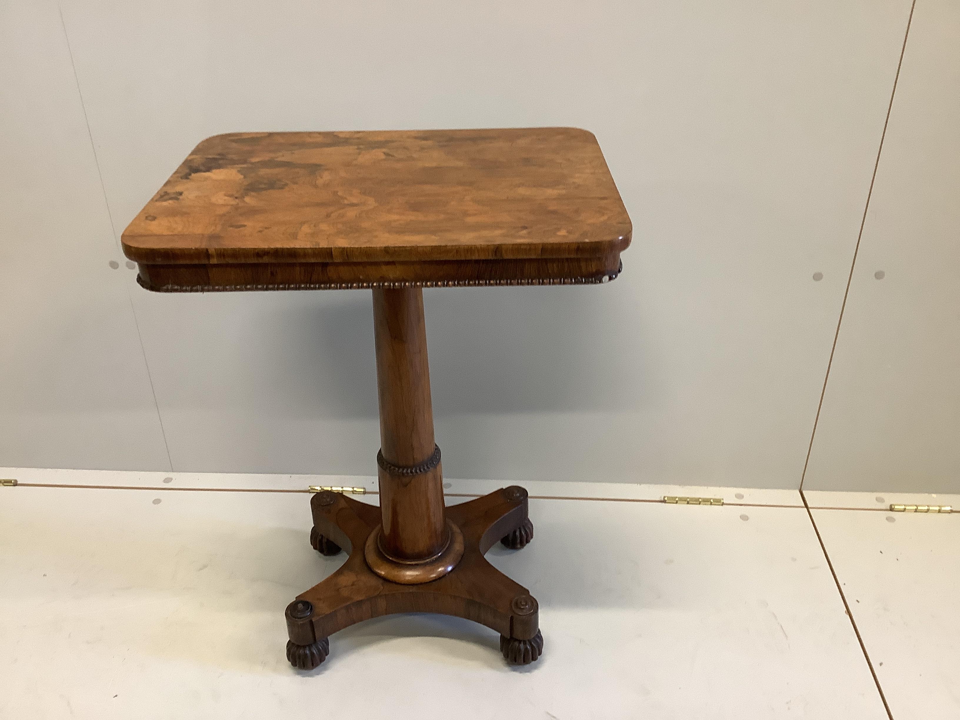 A William IV rectangular rosewood occasional table, width 54cm, depth 39cm, height 72cm